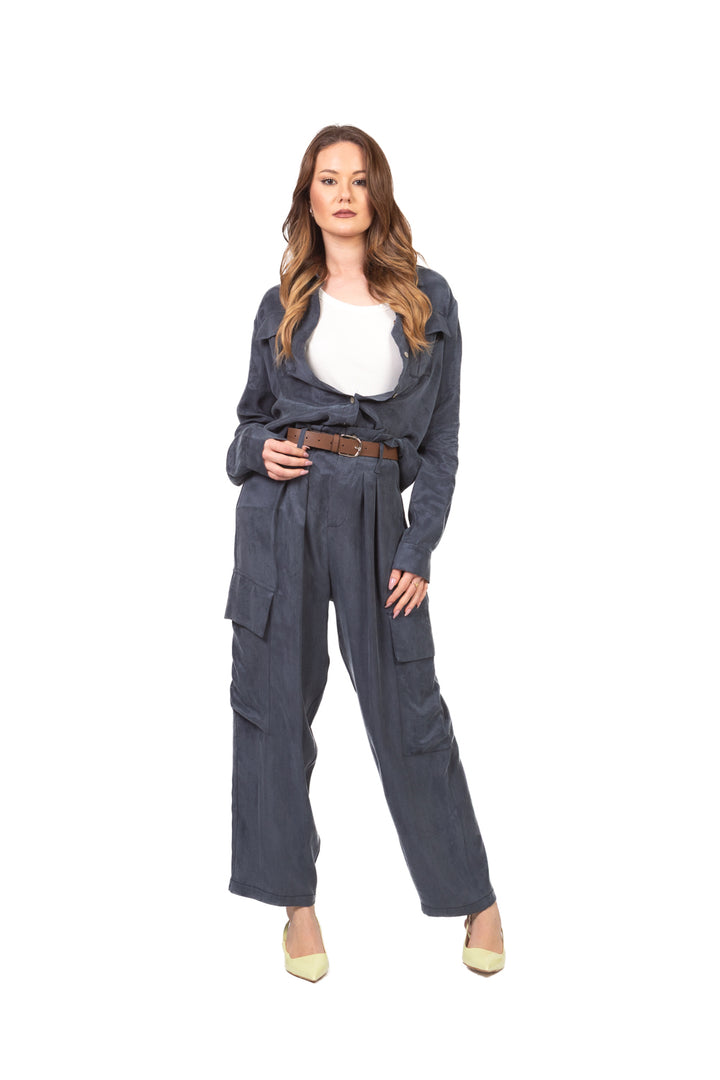Tensione in - Pantalone cargo seta lavata Art. PE26-4211