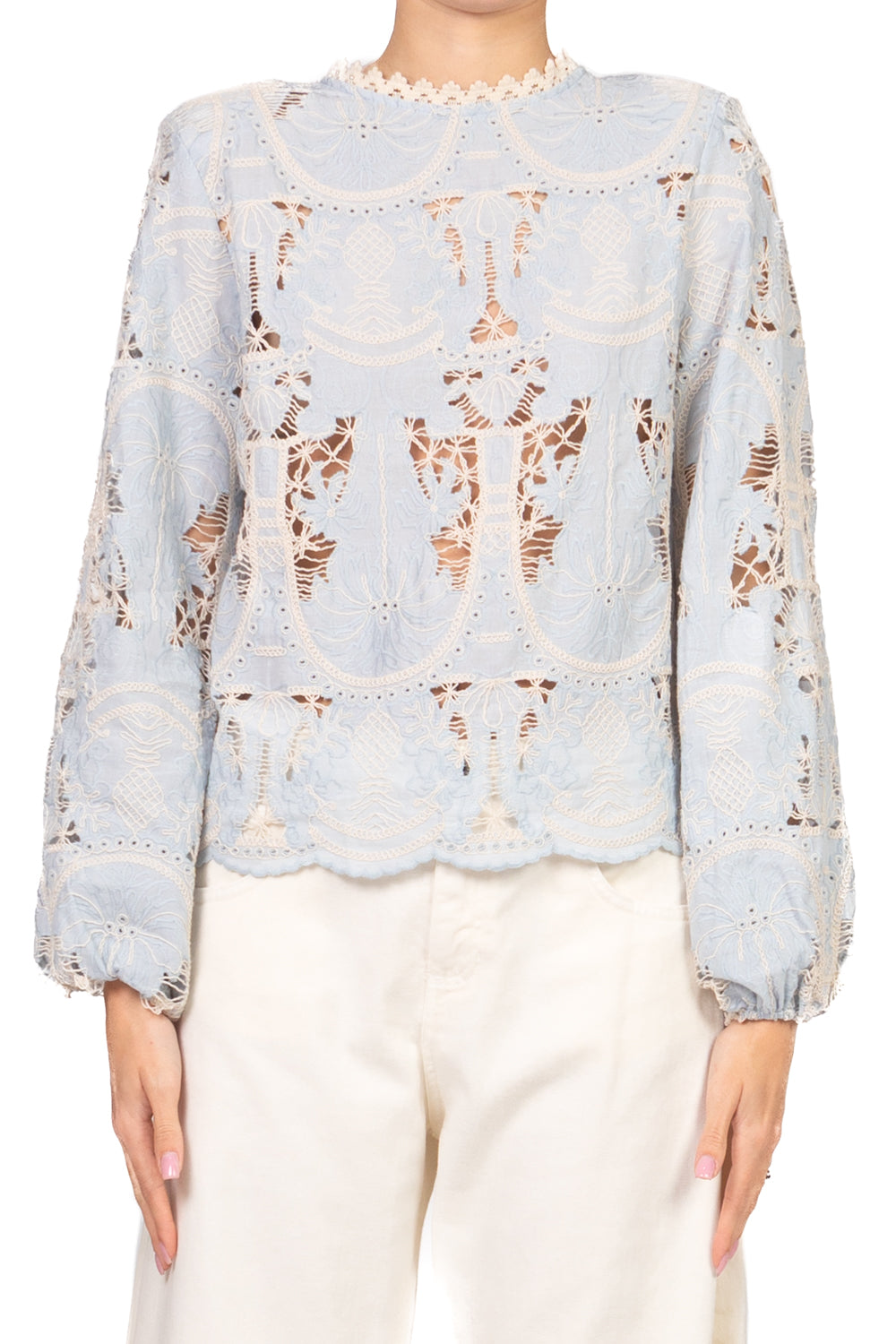 Tensione in - Blusa ricamata con spalline Art. S26C612