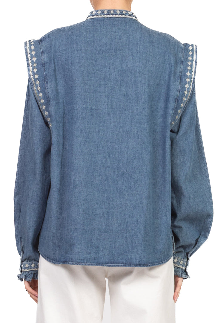 Tensione in - Camicia in denim ricamata Art. 38350