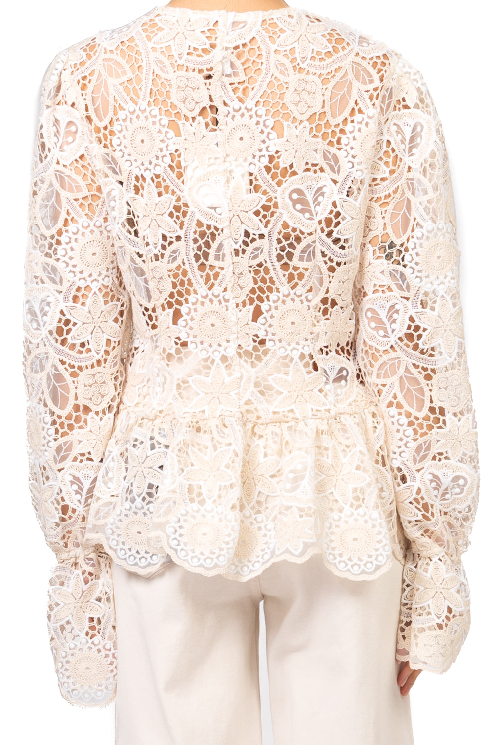 Tensione in - Camicia ricamata pizzo con rouches Art. 38636