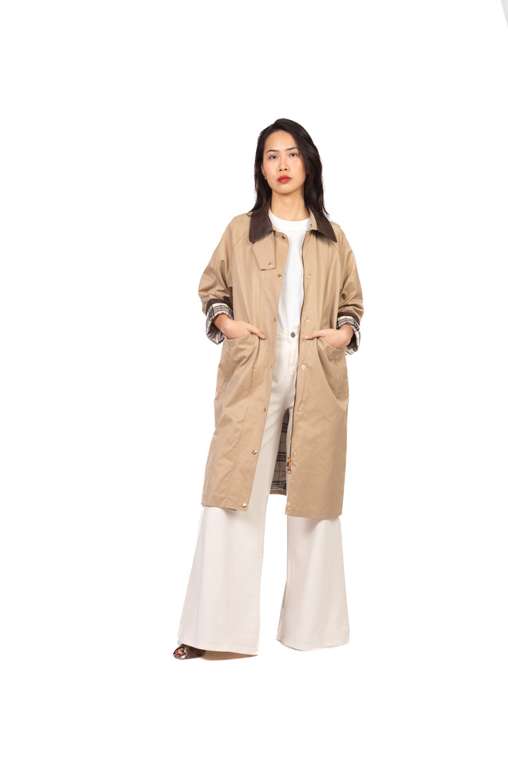 Vicolo - Trench lungo colletto ecopelle Art. TAB1163