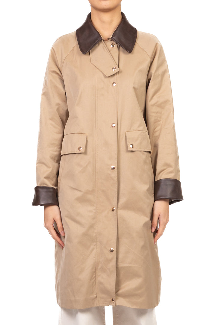 Vicolo - Trench lungo colletto ecopelle Art. TAB1163