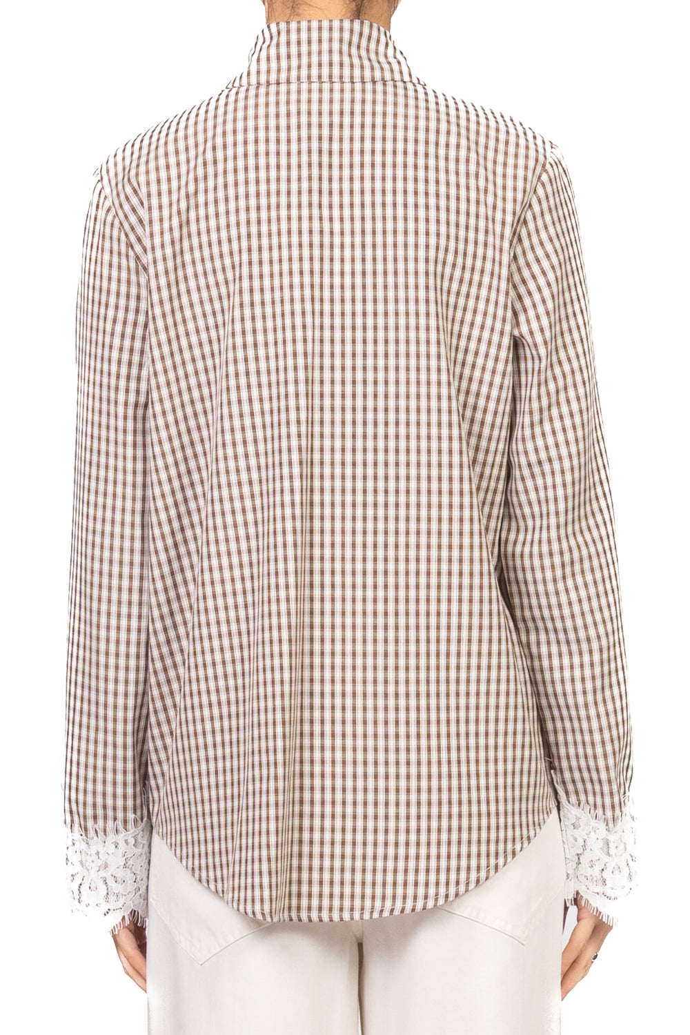 Vicolo - Camicia quadretti con polsini in pizzo Art. TAB1127