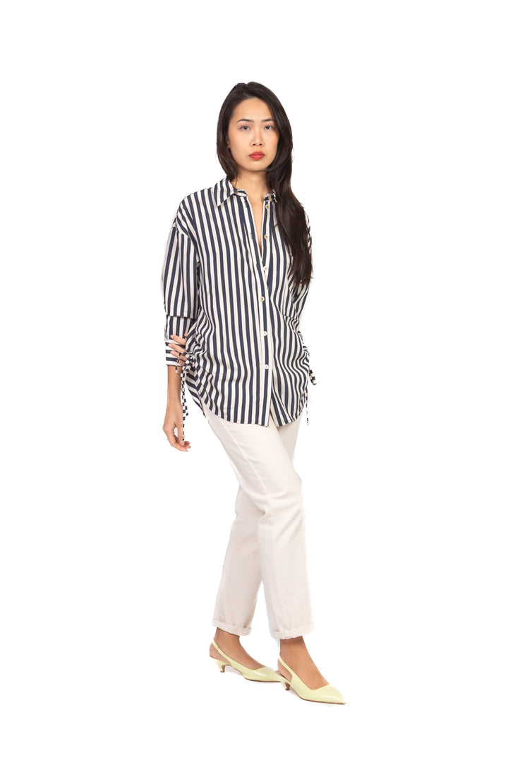 Tensione in - Camicia rigata arricciata Art. 38627