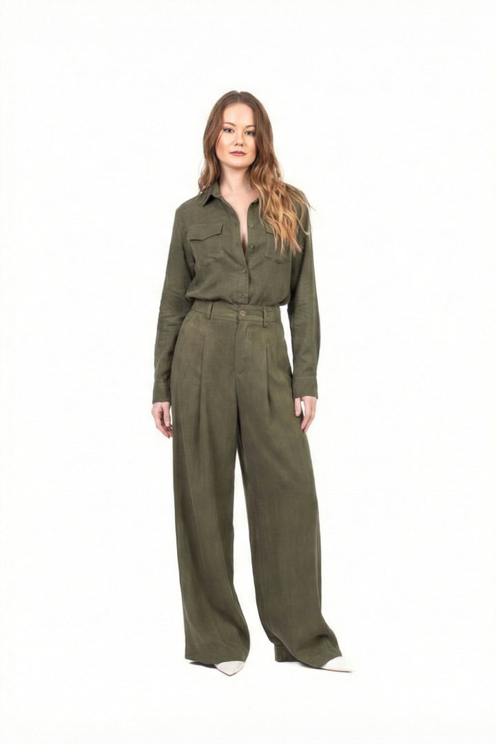 Tensione in - Camicia seta lavata con taschini Art. PE26-2275