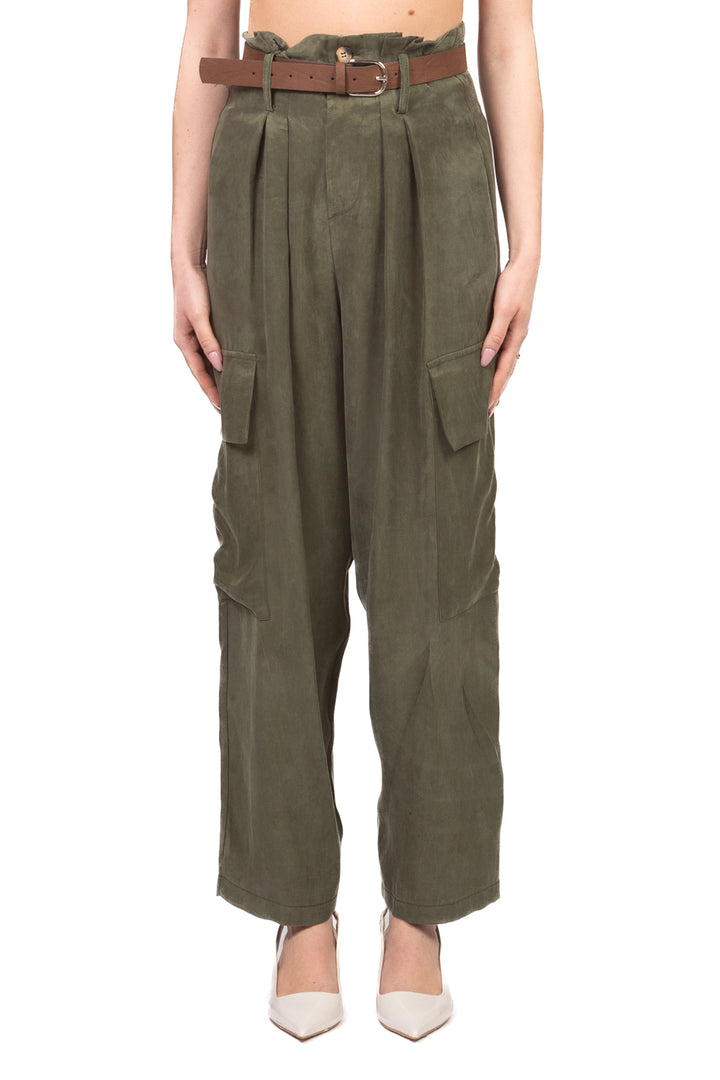 Tensione in - Pantalone cargo seta lavata Art. PE26-4211