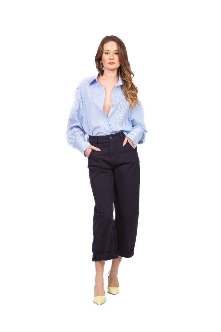Tensione in - Pantalone barrel con elastico posteriore Art. PA5137-PE26