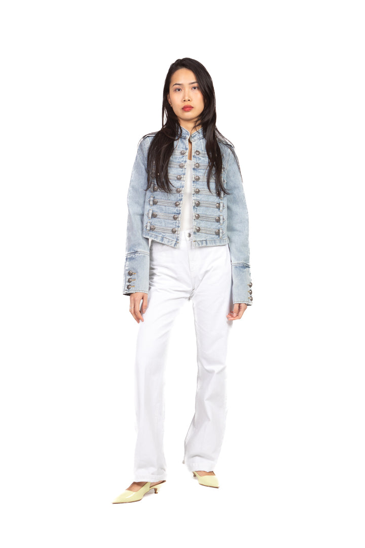 Tensione in - Giacca napoleone in denim Art. 38345