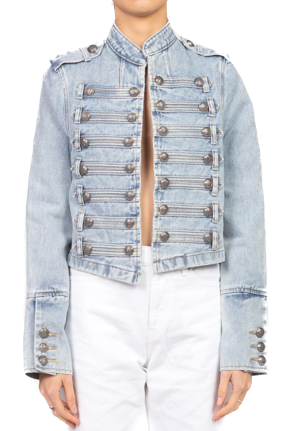 Tensione in - Giacca napoleone in denim Art. 38345