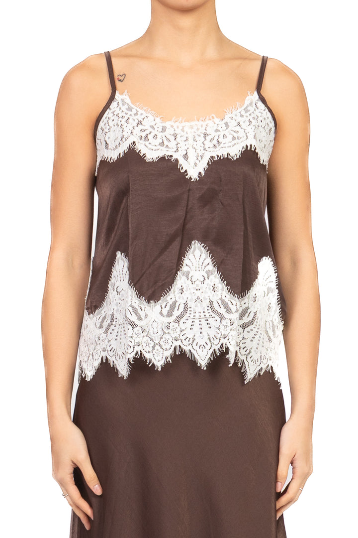 Vicolo - Top in satin con pizzo Art. TAB1176