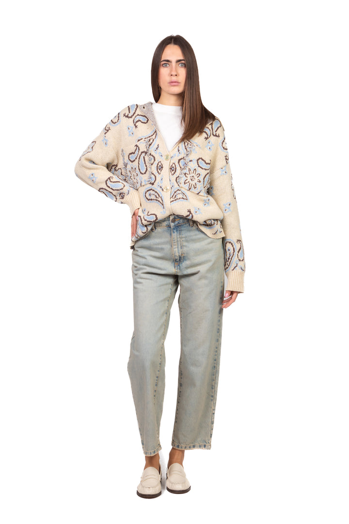 Tensione in - Cardigan fantasia bandana con colletto Art. P6HMG24A414