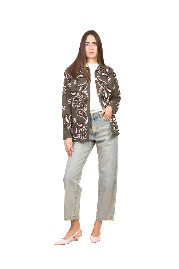 Tensione in - Cardigan fantasia bandana con colletto Art. P6HMG24A414