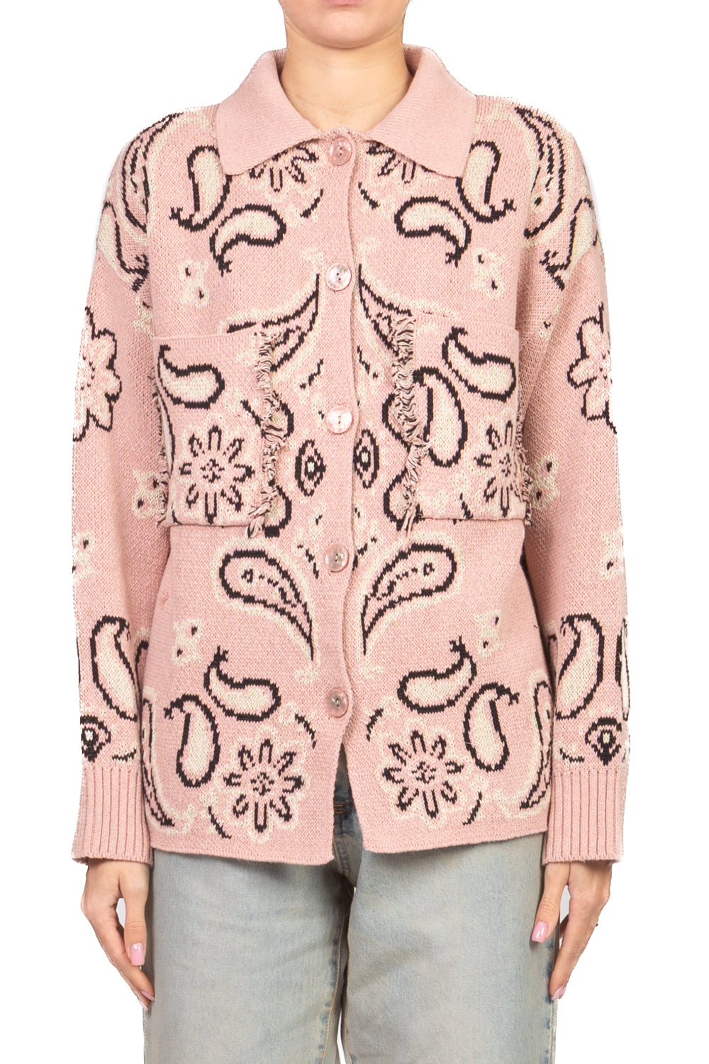 Tensione in - Cardigan fantasia bandana con colletto Art. P6HMG24A414