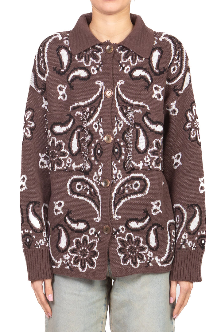 Tensione in - Cardigan fantasia bandana con colletto Art. P6HMG24A414