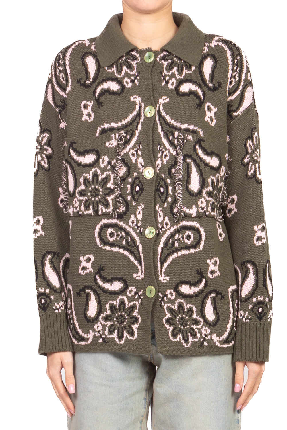 Tensione in - Cardigan fantasia bandana con colletto Art. P6HMG24A414