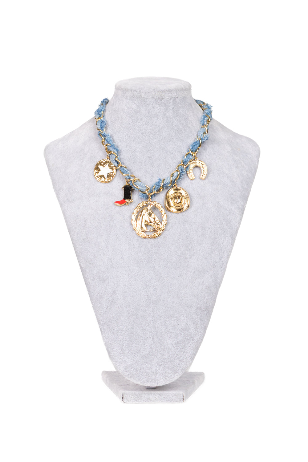 Upper - Collana in denim con charms