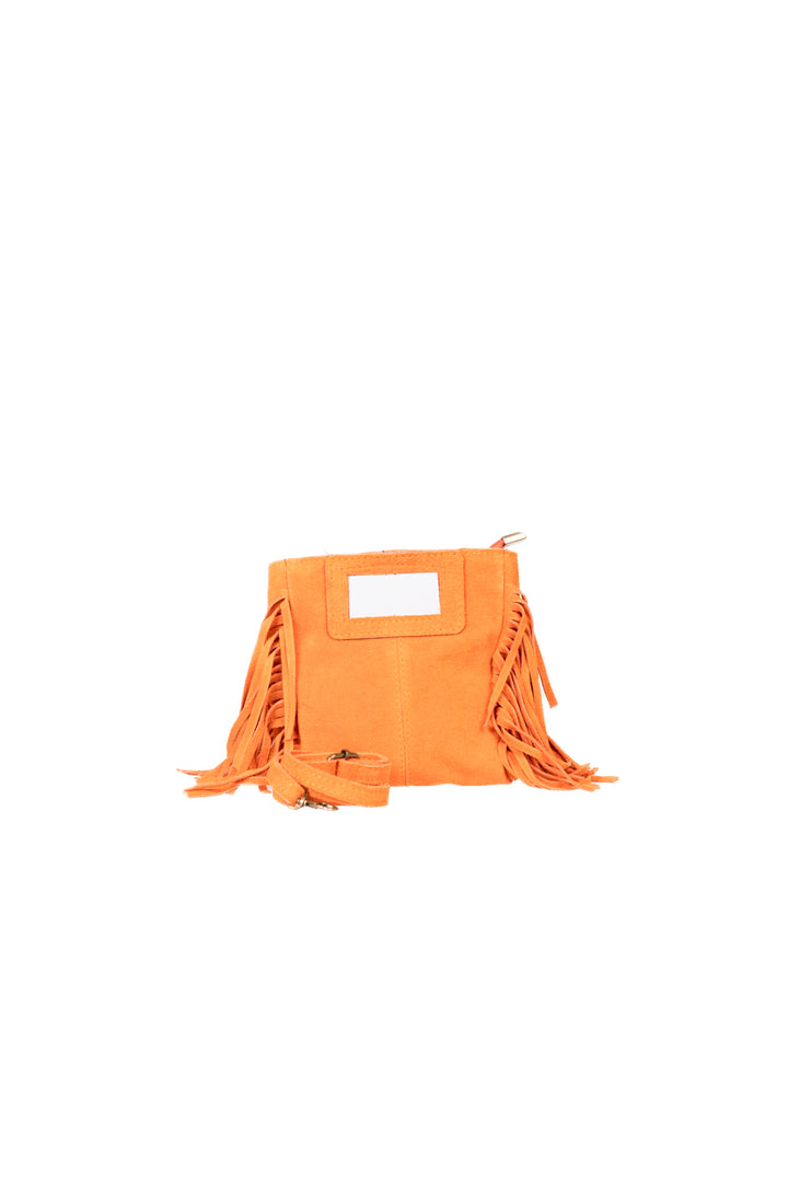 Upper - Borsa scamosciata mini con frange