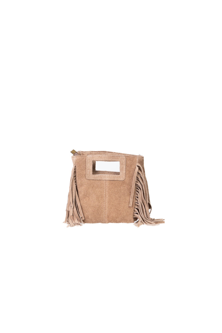 Upper - Borsa scamosciata mini con frange