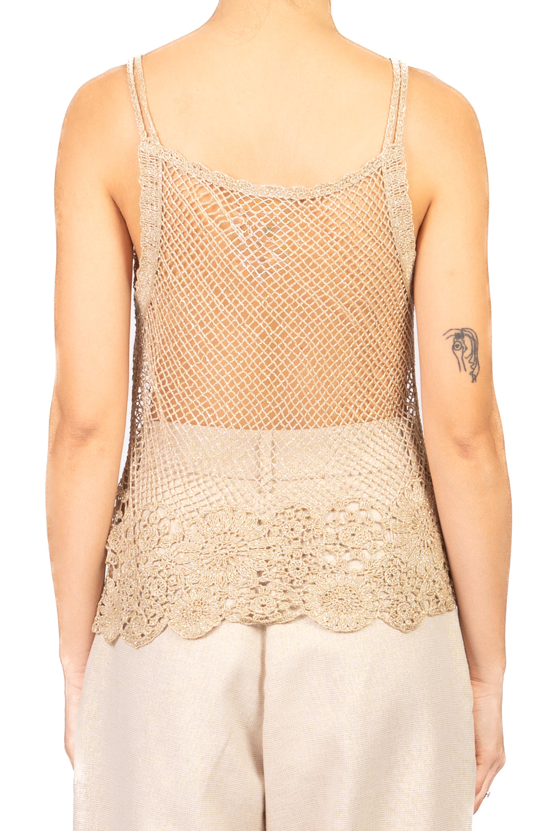 Tensione In - Canotta crochet lurex con bretelline Art. D74867