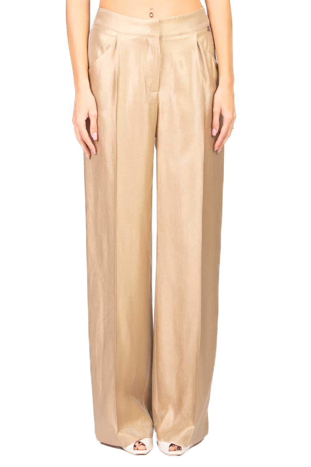 Dixie - Pantalone palazzo tessuto lucido Art. PDUH1ES