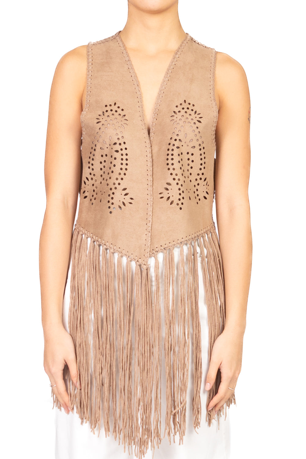 Vicolo - Gilet scamosciato con frange Art. TAB1435