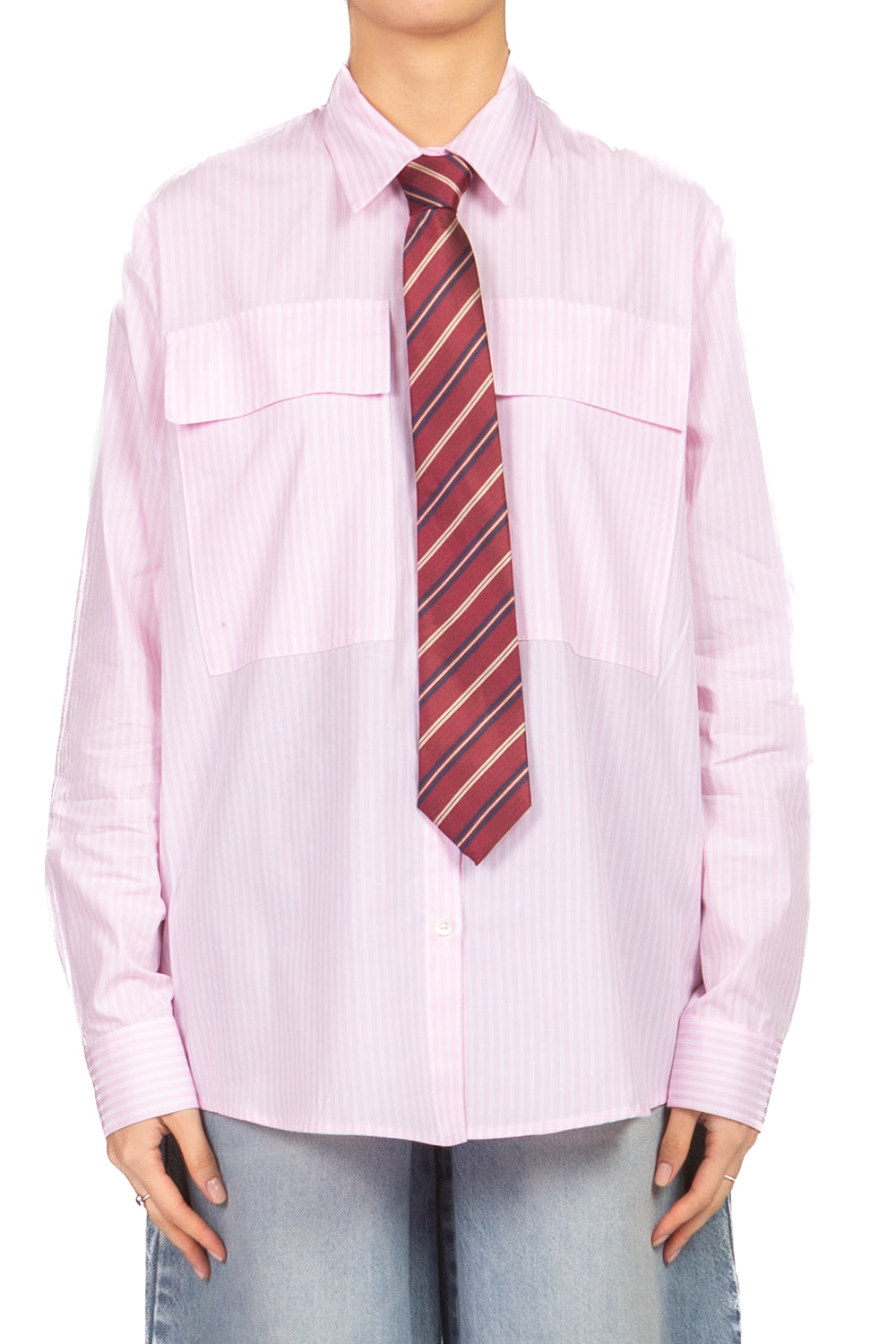 Vicolo - Camicia gessata con cravatta Art. TAB1360