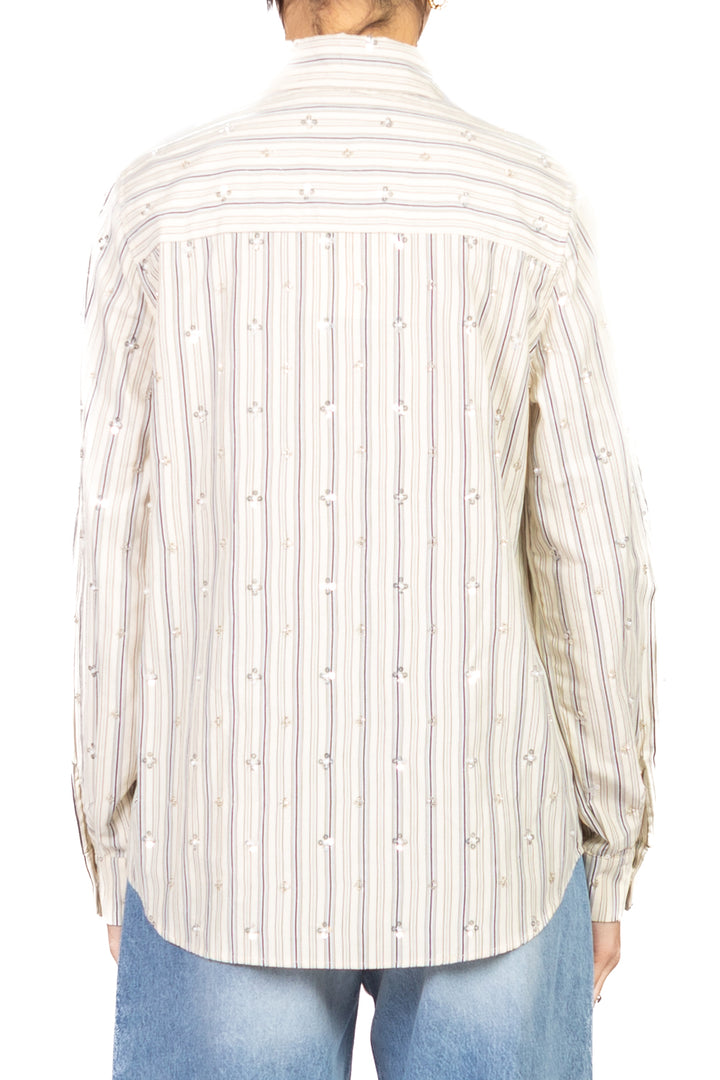 Dixie - Camicia gessata con applicazioni Art. C152A121X