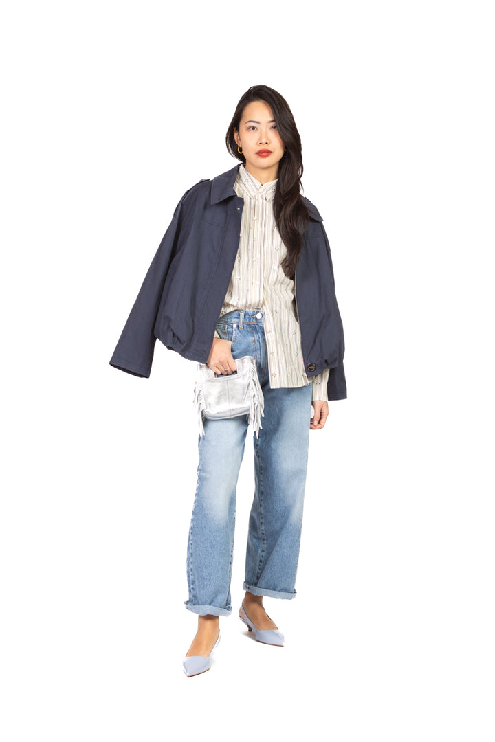 Dixie - Camicia gessata con applicazioni Art. C152A121X