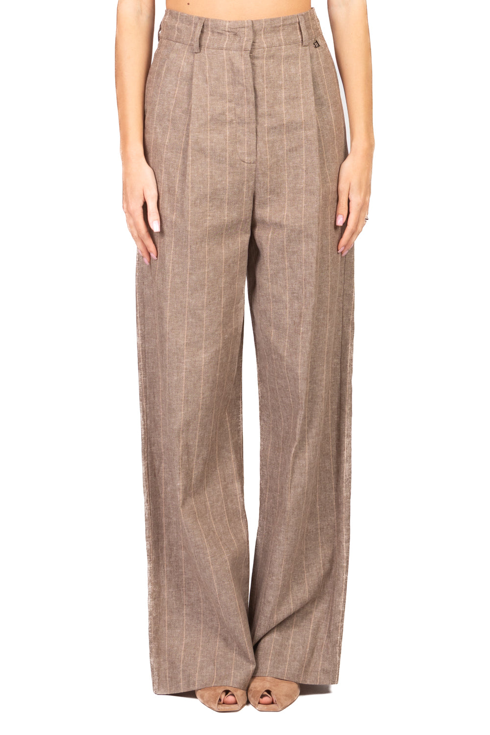 Dixie - Pantalone palazzo gessato Art. P845A117