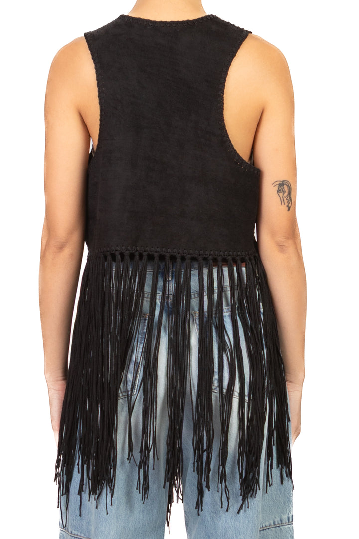 Vicolo - Gilet scamosciato con frange Art. TAB1435