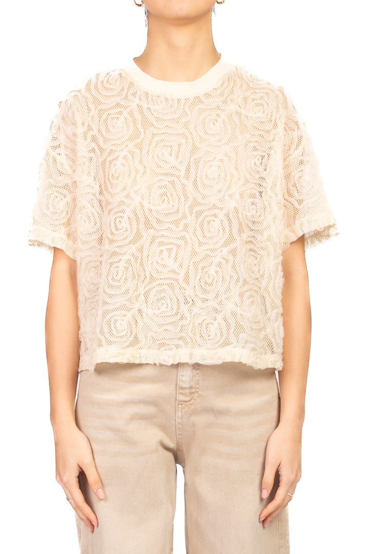 Have One - T- shirt retata con ricami in tulle Art. MNO-Q027