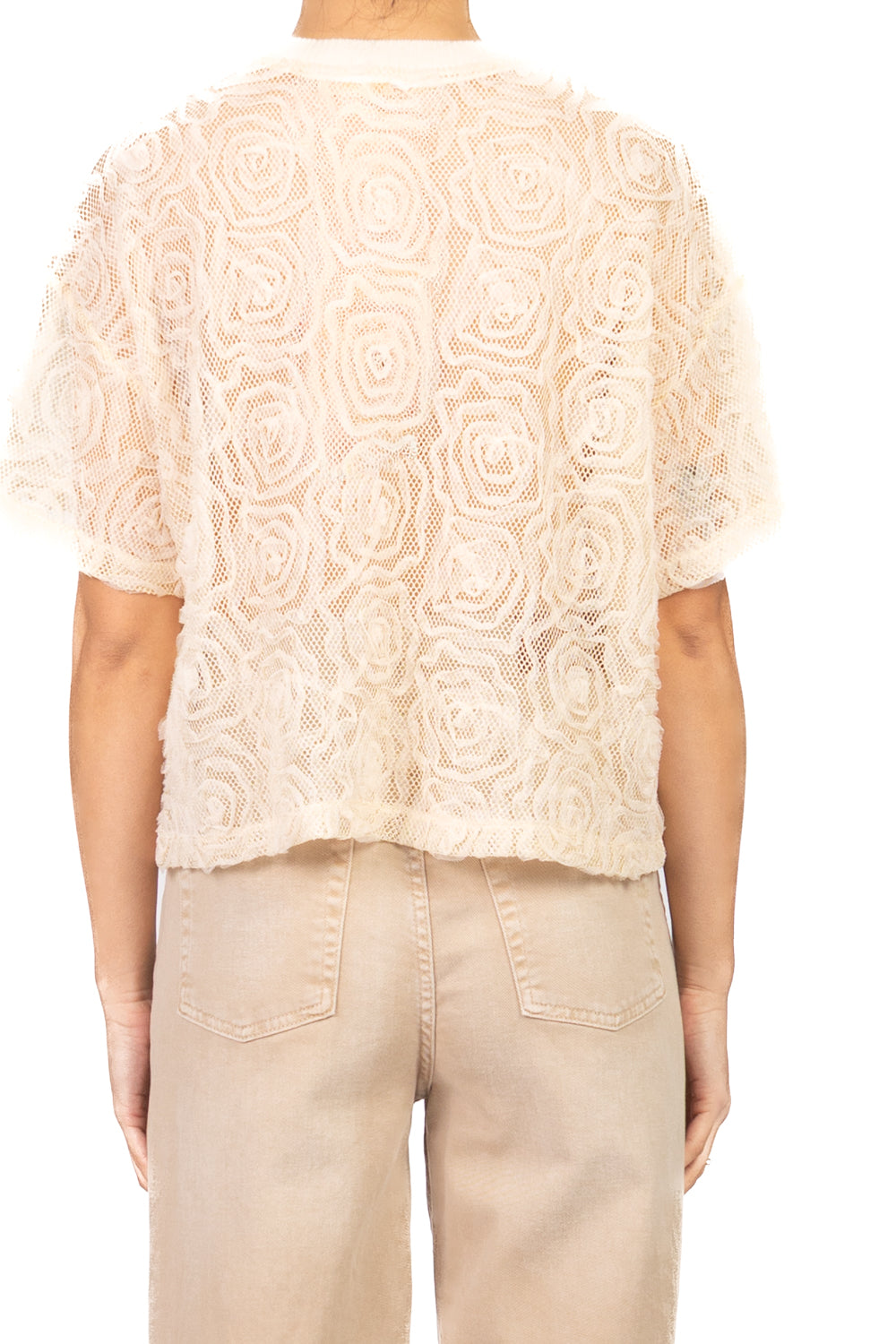 Have One - T- shirt retata con ricami in tulle Art. MNO-Q027