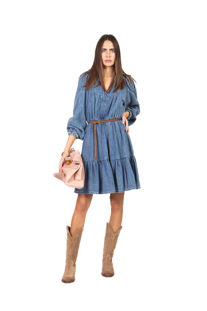 Dixie - Abito mini in denim con balze Art. A881A055