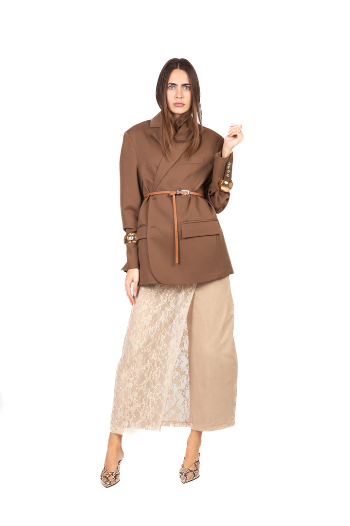 Tensione In - Abito in pizzo spacco laterale Art. PE260095