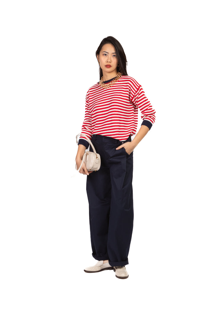 Tensione In - Maglia a righe profili a contrasto  Art. 26135