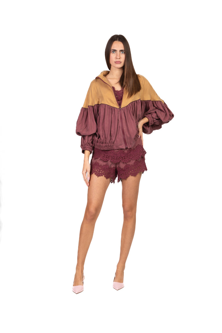 Tensione In - Top cupro intarsi pizzo Art. 38863