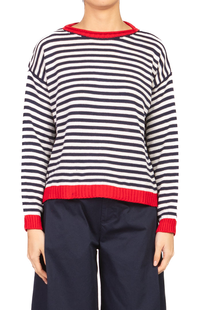 Tensione In - Maglia a righe profili a contrasto  Art. 26135