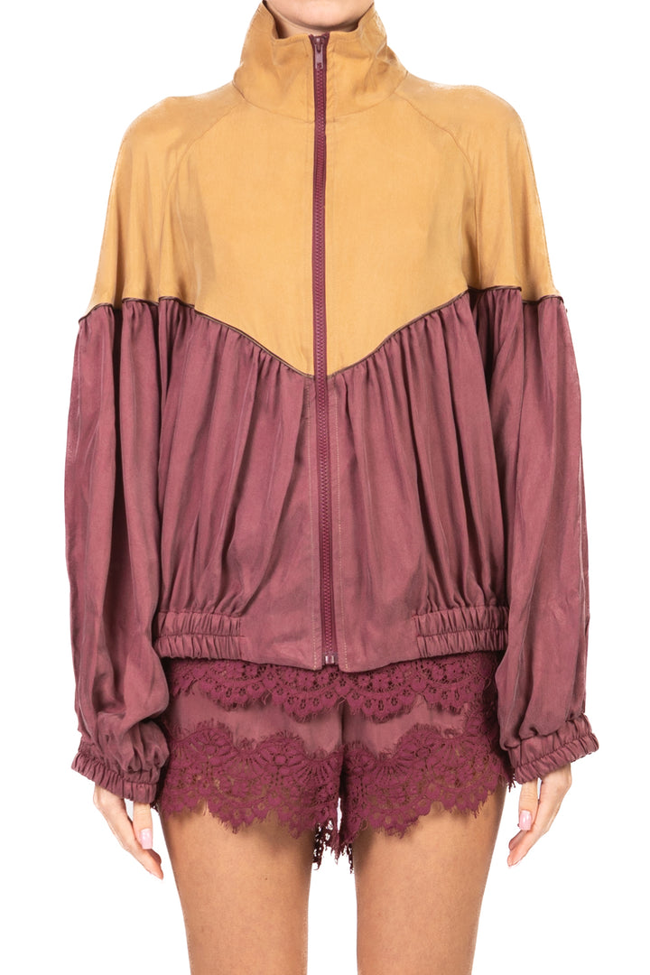 Tensione In - Bomber bicolore in cupro Art. 38829