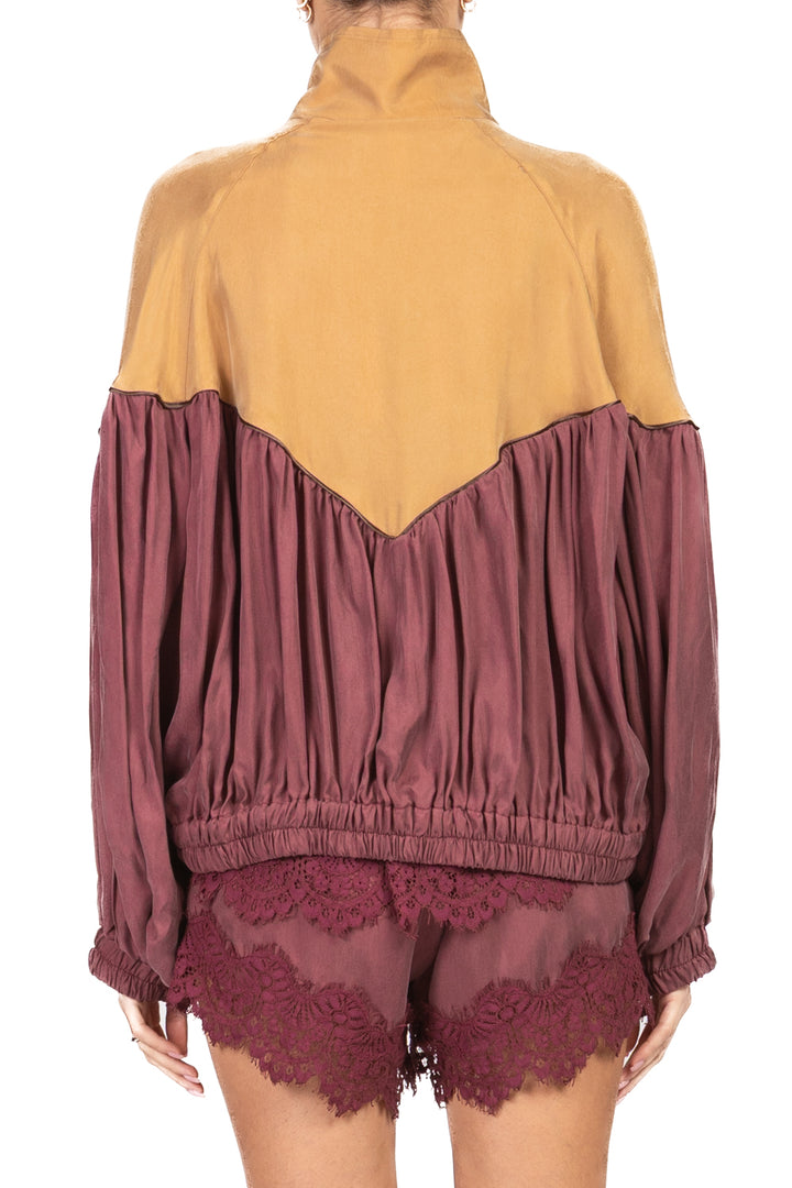 Tensione In - Bomber bicolore in cupro Art. 38829