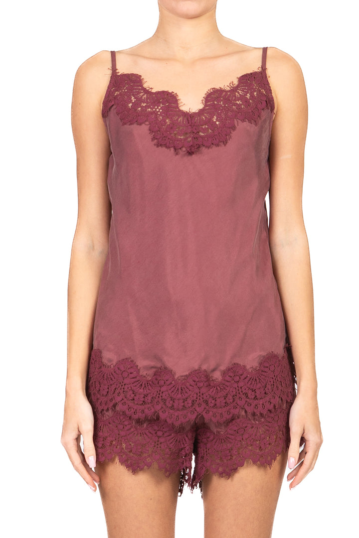 Tensione In - Top cupro intarsi pizzo Art. 38863