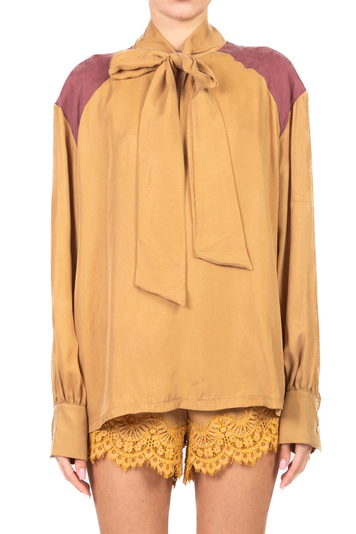 Tensione In - Camicia in cupro con fiocco Art. 38867