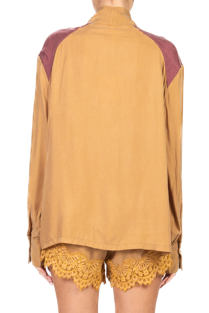 Tensione In - Camicia in cupro con fiocco Art. 38867