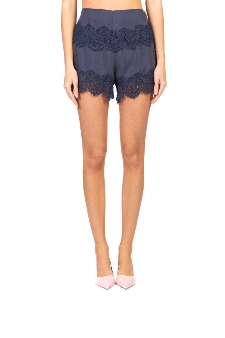 Tensione In - Shorts cupro intasi pizzo Art. 38866