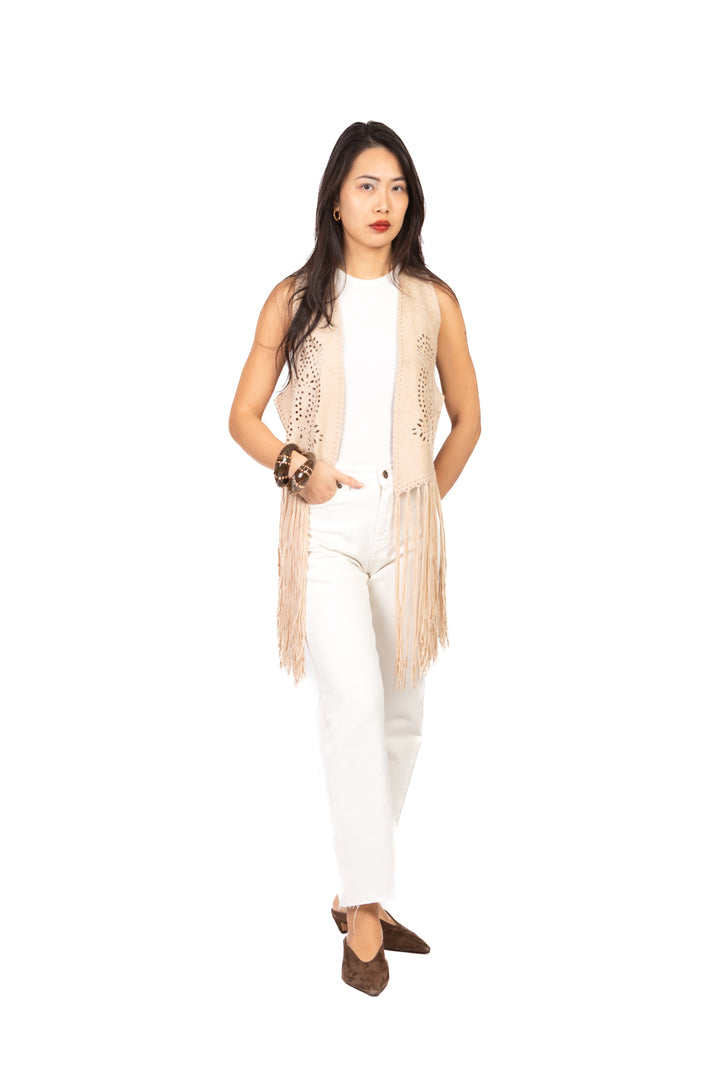 Vicolo - Gilet scamosciato con frange Art. TAB1435