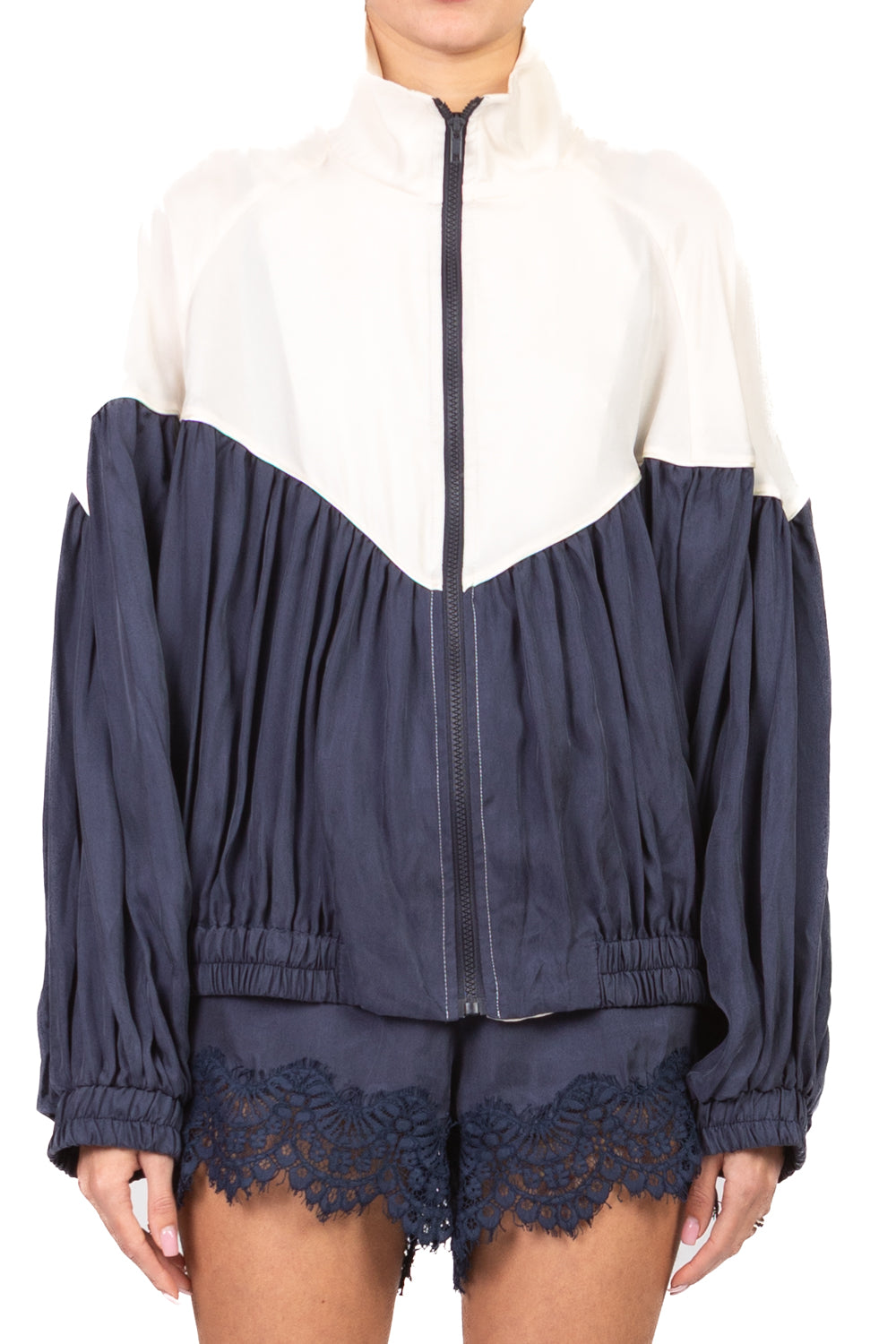 Tensione In - Bomber bicolore in cupro Art. 38829