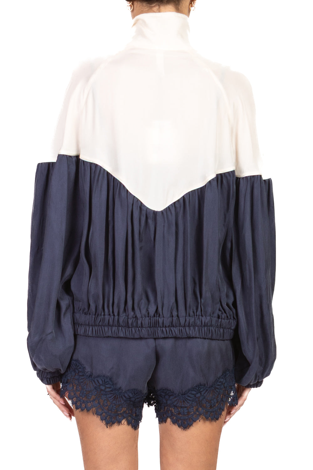 Tensione In - Bomber bicolore in cupro Art. 38829