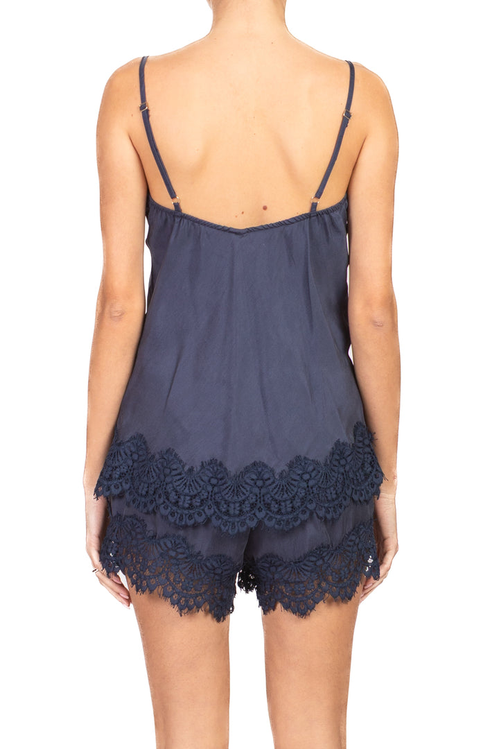 Tensione In - Top cupro intarsi pizzo Art. 38863