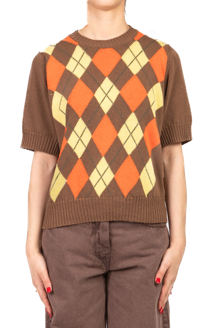 Vicolo - Maglia manica corta con rombi Art. 7AB7057