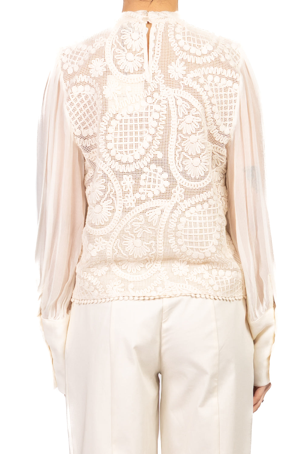 Tensione In - Blusa san gallo mezzo collo Art. 118T