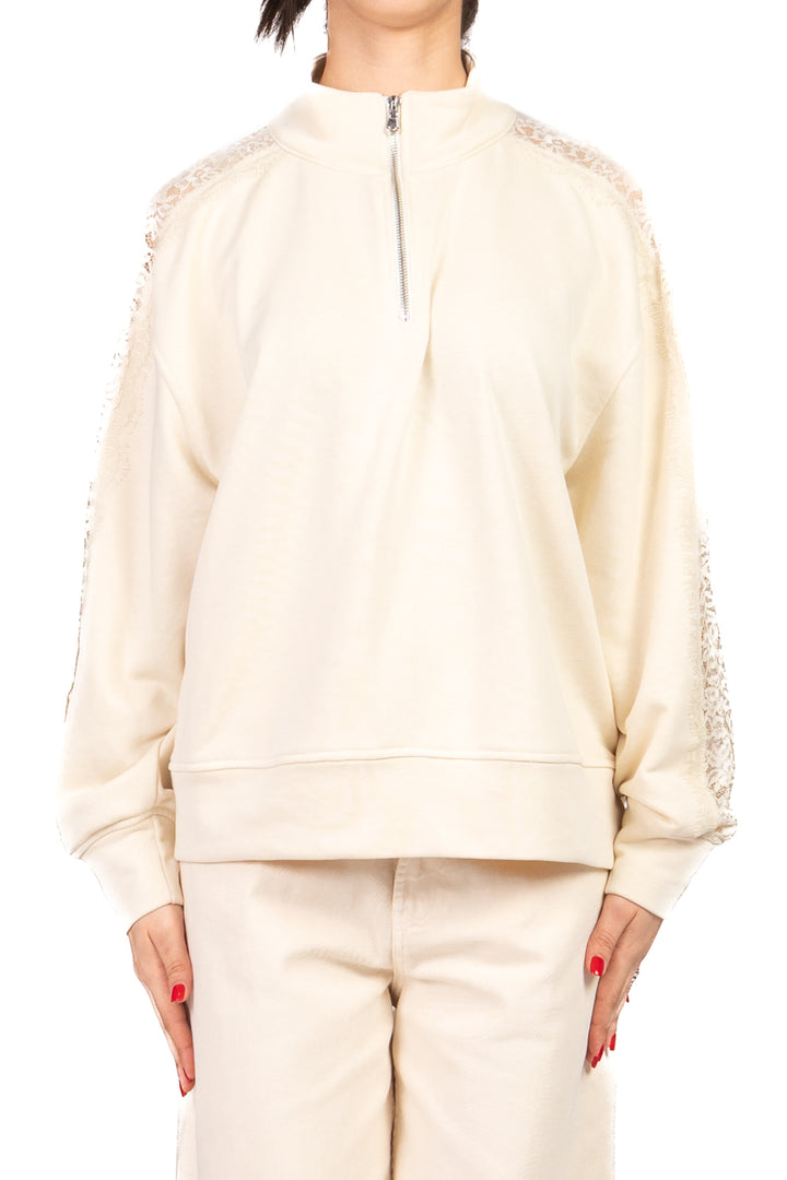 Dixie - Felpa maniche inserti pizzo Art. F648A036